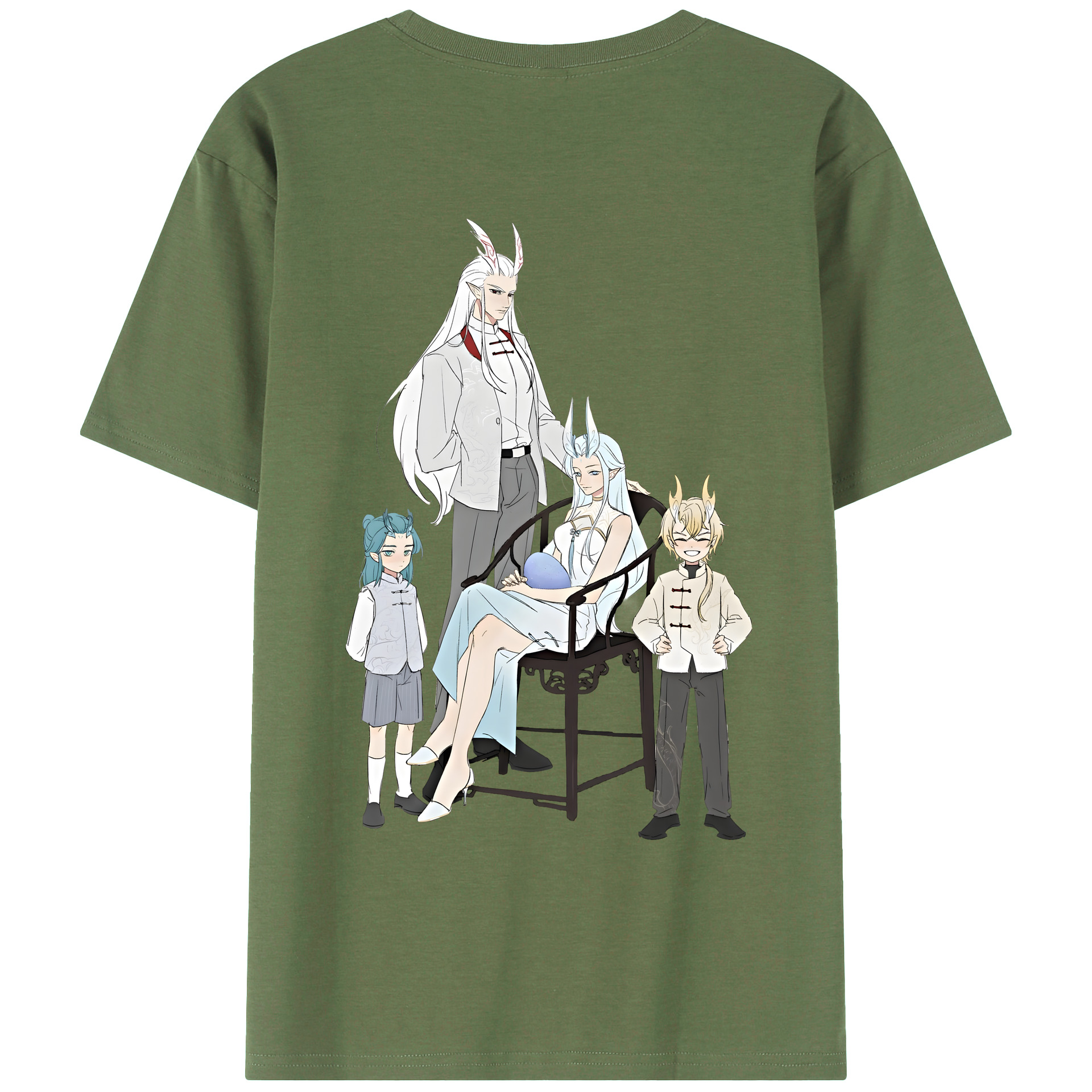 （画像用） Ne Zha 2 ナタ 魔童の大暴れ 綿100％ メンズ半袖Tシャツ（バックプリント） 通気性
